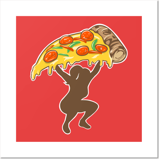 Fitness funny, pizza lover, gym girl, fitness girl Wall Art by TimAddisonArt